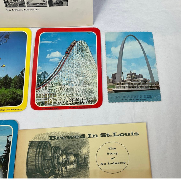 Vintage St Louis Gateway Arch Six Flags Procter & Gamble Falstaff Postcard Lot - Picture 3 of 4